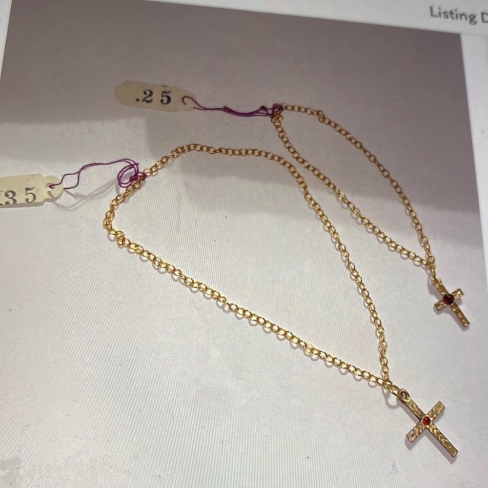 Vintage mother and daughter cross bracelets